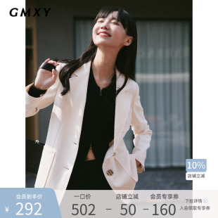 百搭休闲外套GS35022006 女时尚 古木夕羊秋季 气质减龄绣花贴袋西装