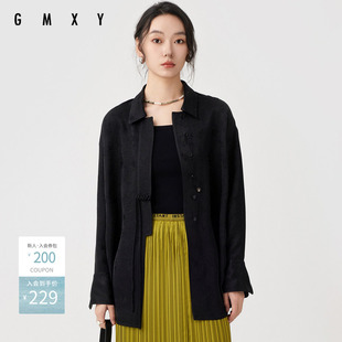 古木夕羊夏季新中式国风衬衫女通勤刺绣上衣GS430082019