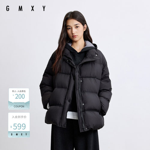 古木夕羊冬季新款纯色保暖加厚90鸭绒羽绒服女GR57012035