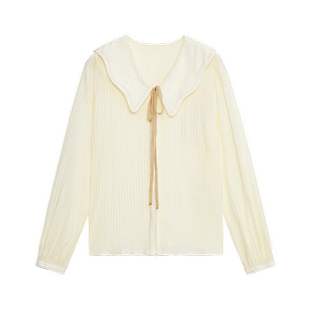 古木夕羊气质宽松轻薄翻领长袖衬衫女秋季优雅减龄上衣GS35008008