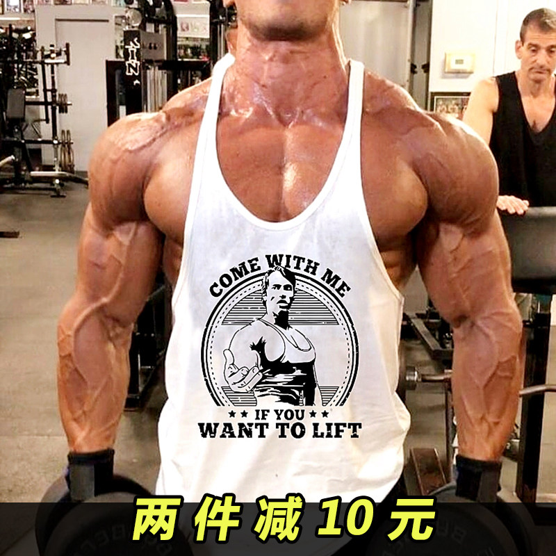 健身背心男士宽松肌肉博士训练透气潮牌欧美跑步运动纯棉吊带无袖