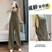 显瘦连体裤 复古牛仔背带裤 2025新款 慵懒风减龄韩版 阔腿裤 女春秋季