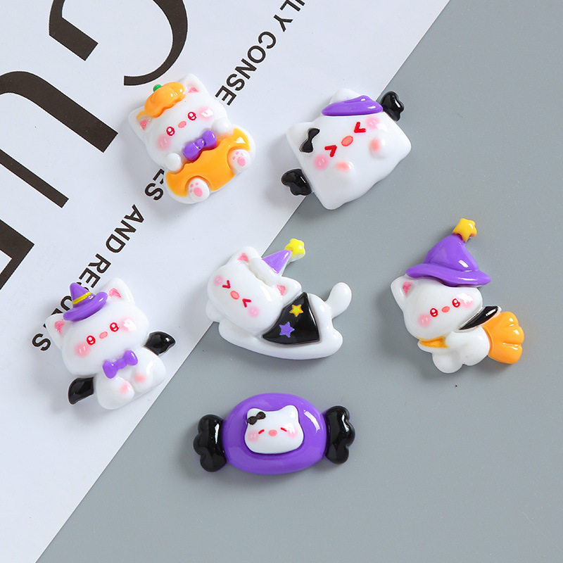 可爱魔法猫咪diy奶油胶手工制作手机壳发夹咕卡材料饰品树脂配件