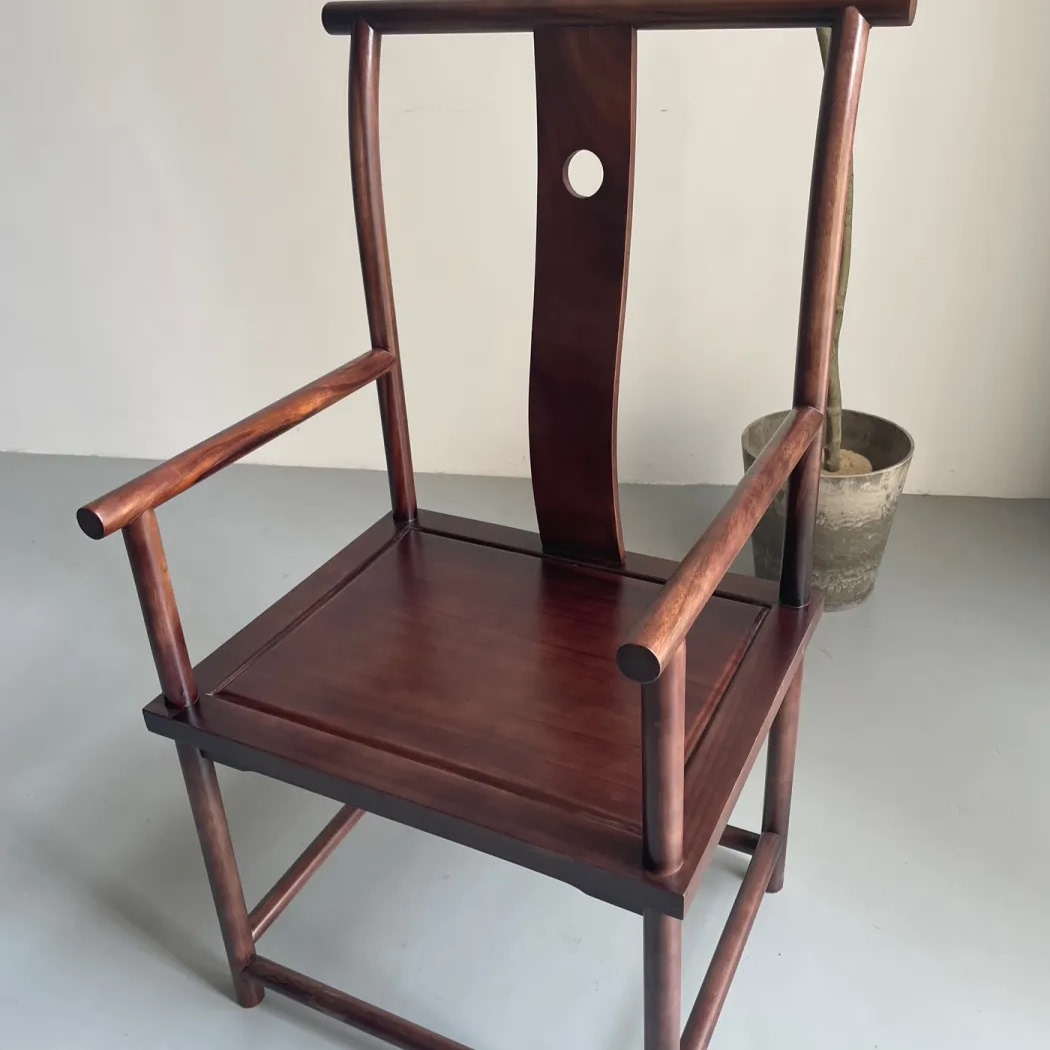 新中式白茬高背实木高级感主人椅