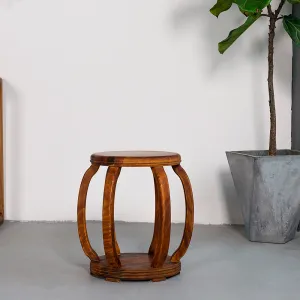 南美胡桃木圆鼓凳换鞋凳