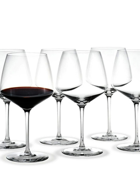 丹麦进口holmegaard高脚红酒杯葡萄酒杯6件套无铅水晶玻璃350ml