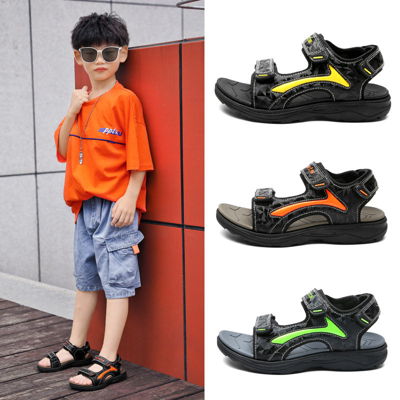 29-40码超轻夏新款儿童时尚凉鞋晋江魔术贴软底轻便男孩中大沙滩