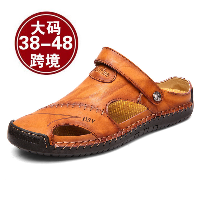 大码真牛皮户外欧美风手工休闲鞋