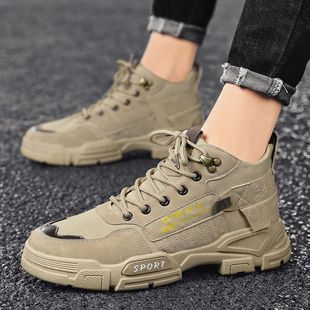 厚底增高户外工装 时尚 耐磨耐脏防滑工作潮鞋 秋冬季 马丁靴 劳保男鞋