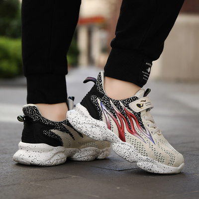 28-40码耐磨轻便舒适男童运动鞋秋韩版飞织透气男孩网鞋中大跑步