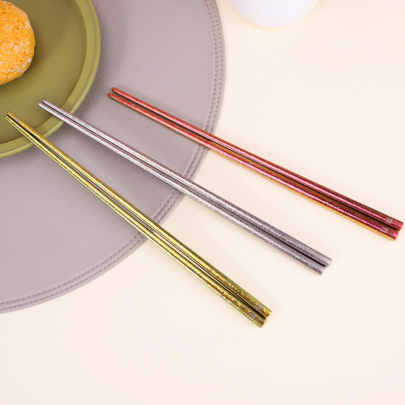 纯钛筷子家用餐具结晶筷送礼