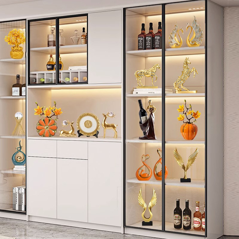 高档客厅红酒架摆件酒柜装饰品家居现代轻奢玄关电视柜工艺品摆设