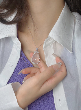 天然礼物气质正品项链冰透玉髓