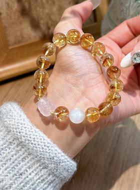 招财运天然黄塔晶水晶手链