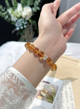 暴富天然黄水晶手链招财转运