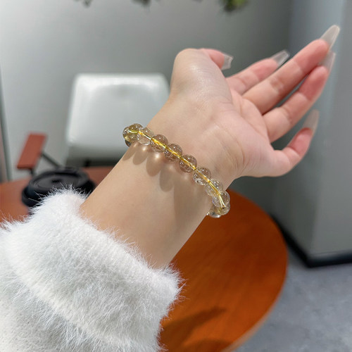 金发晶天然天然巴西金发晶手链