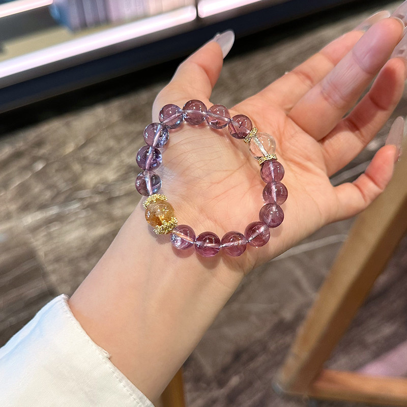 天然紫水晶手链女紫阿塞逢考必过