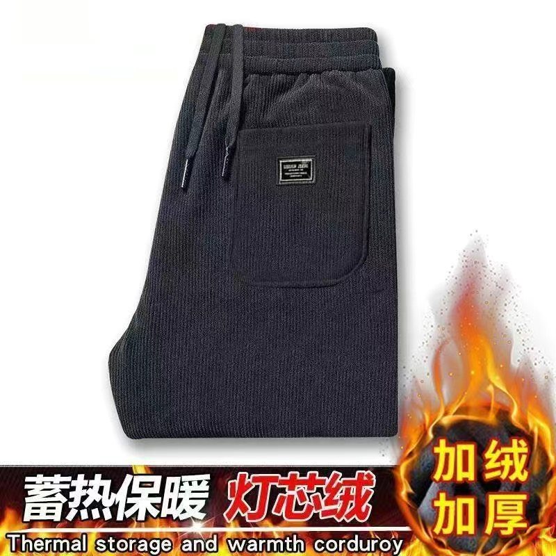 男士宽松直筒裤春秋裤子新款灯芯绒休闲裤加绒加厚舒适休闲长裤