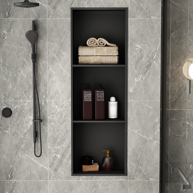 不锈钢壁龛隔板卫生间浴室金属壁龛嵌入式成品置物架墙上置物柜-封面