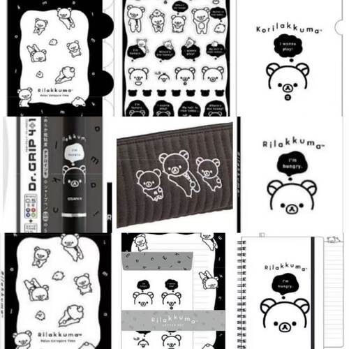 月日本sanx轻松熊黑白系列文具