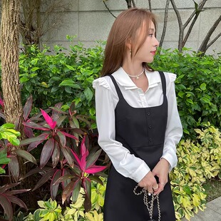 张涩涩酷甜girl!高牢度小个子也可U领甜美开衩背带裙女夏季连衣裙