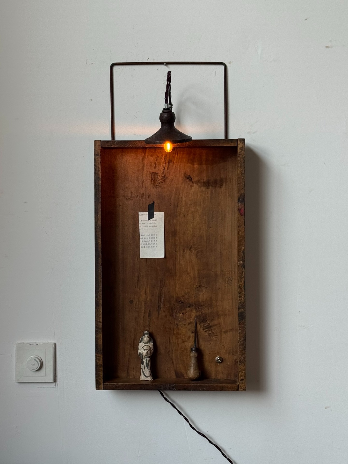 孤品中古壁柜招牌灯复古咖啡馆餐厅民宿陈列柜甜品店展示柜灯具