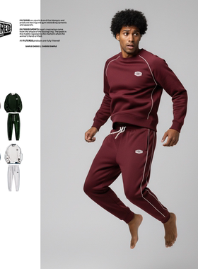 Filtered运动服卫衣男女款假两件外套运动裤子拳击训练服套装上衣