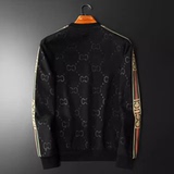 F6077-72706-P1052024新品秋季刺绣圆领卫衣打底衫黑色黑底图，男装卫衣，钱塘6077
