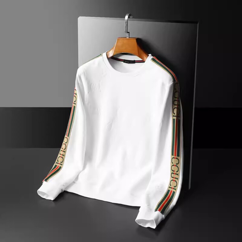 F6077-72706-P1052024新品秋季刺绣圆领卫衣打底衫黑色黑底图,男装卫衣,钱塘6077