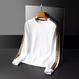 F6077-72706-P1052024新品秋季刺绣圆领卫衣打底衫黑色黑底图，男装卫衣，钱塘6077