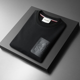 F6077-27055-P1102025新款秋冬男士圆领大码卫衣打底衫黑底图，男装T恤，钱塘6077