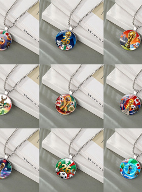 2026美加墨世界杯大力神杯吊坠项链女饰品足球迷周边配饰毛衣链