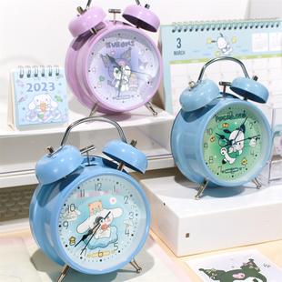 闹钟儿童时钟表怕洽狗桌面指针式女孩子简单好用的三欧丽三利鸥。