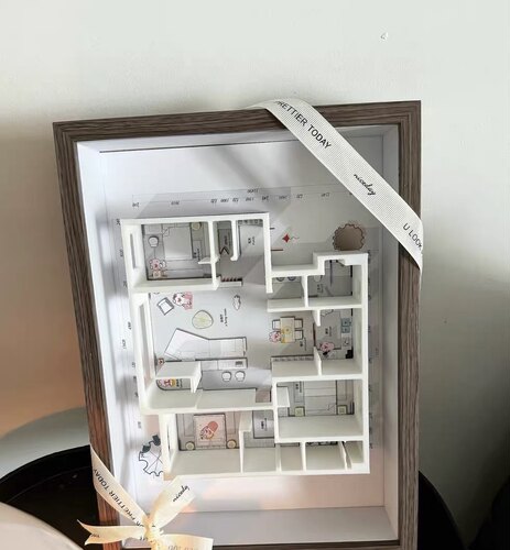 商品房装修家装纪念品户型图装裱画挂画装饰画沙盘模型摆件礼品