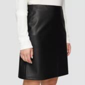 德国单春秋新品 橡筋弹力腰包臀直筒PU皮时尚 休闲短裙半身裙女