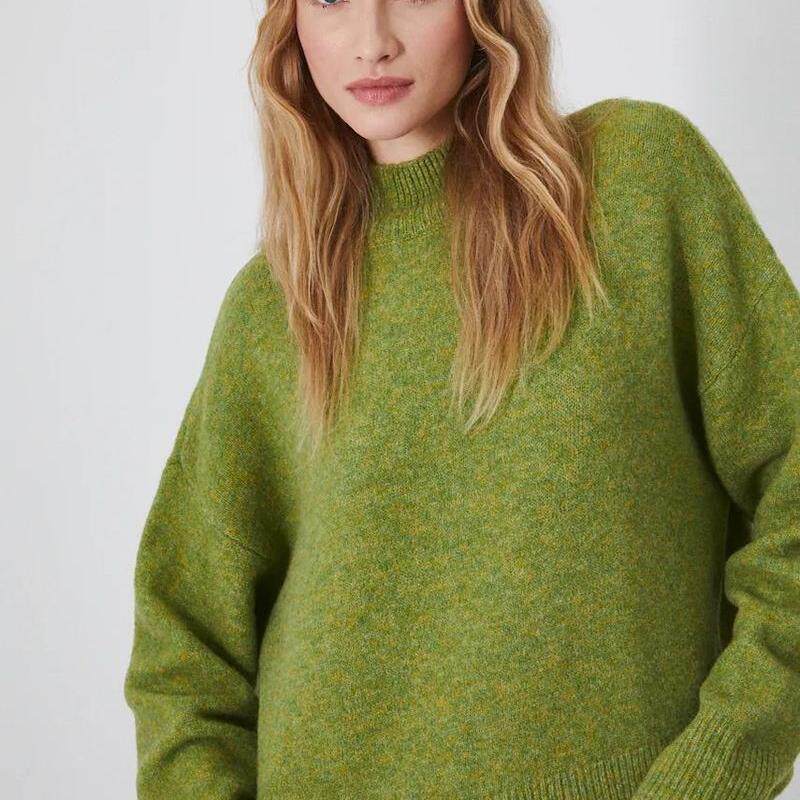 腈纶羊毛高领套头针织衫