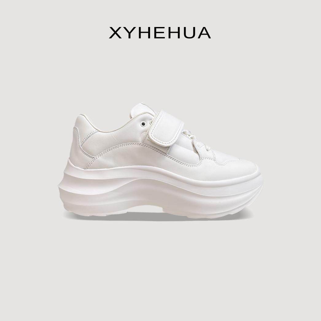 【广州高货】潮牌新款白色魔术贴老爹鞋真皮百搭时尚休闲鞋女