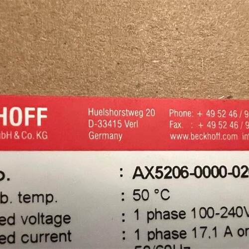 倍福全新驱动器AX5206-0200,全新,