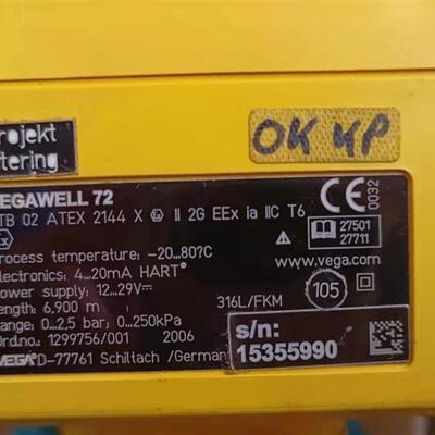 VEGAWELL 72 Ord.no.1299756/001防爆压力感测器全新 现货 议价