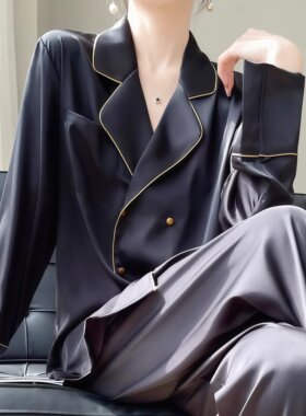 女士桑蚕丝长袖睡衣真丝绸