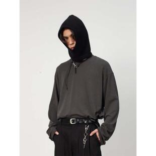 BANGBOY国潮机能高级羊绒感重磅300g纯棉刺绣秋冬纯色打底衫tee