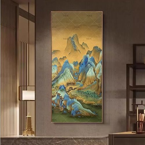 《千里江山图》景泰蓝掐丝珐琅画diy材料包成品定制玄关挂画非遗
