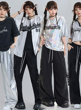 kpop女团演出服银色穿搭小众别致