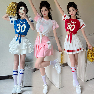 啦啦操青春活力舞蹈表演服足球篮球宝贝性感拉拉队套装健美操服装