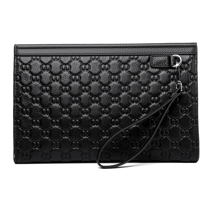 酷奇手包头层牛皮手包高档大气男士商务真皮手拿包平板电脑手抓包