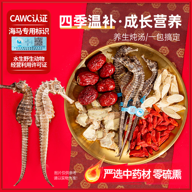 海马干一公一母海马田七煲汤料包黄芪麦冬非中药材饮片增儿童高汤