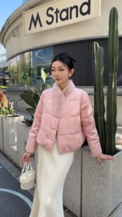 2025冬新款新中式国风提花盘扣羽绒服女短款加厚保暖90白鸭绒外套