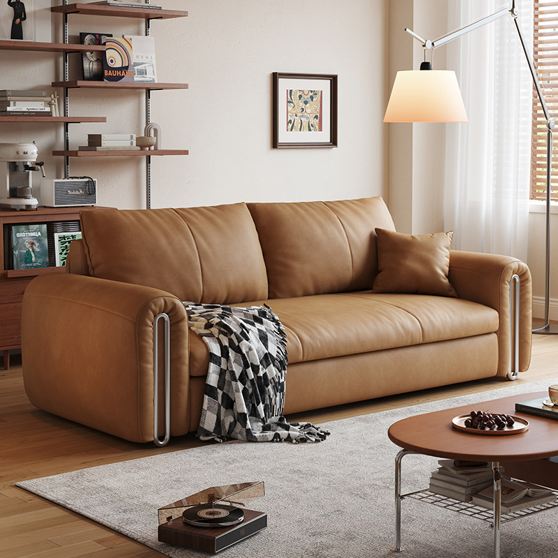 木宫匠家具于茴沙发床双人可折叠两用2025新款中古风客厅伸缩沙发