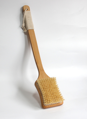 意简家长柄楠竹猪鬃毛沐浴刷马鬃毛搓背洗澡刷身体乳精油按摩干刷