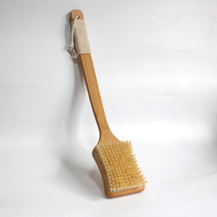 意简家长柄楠竹猪鬃毛沐浴刷马鬃毛搓背洗澡刷身体乳精油按摩干刷